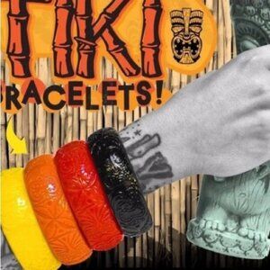 NWT Sourpuss Orange Tiki Tropical Retro Rockabilly Pinup Bracelet Bangle